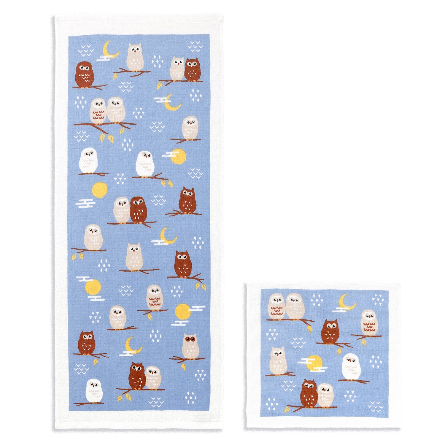 さいか』月とふくろう タオルハンカチ – タオル美術館公式オンライン