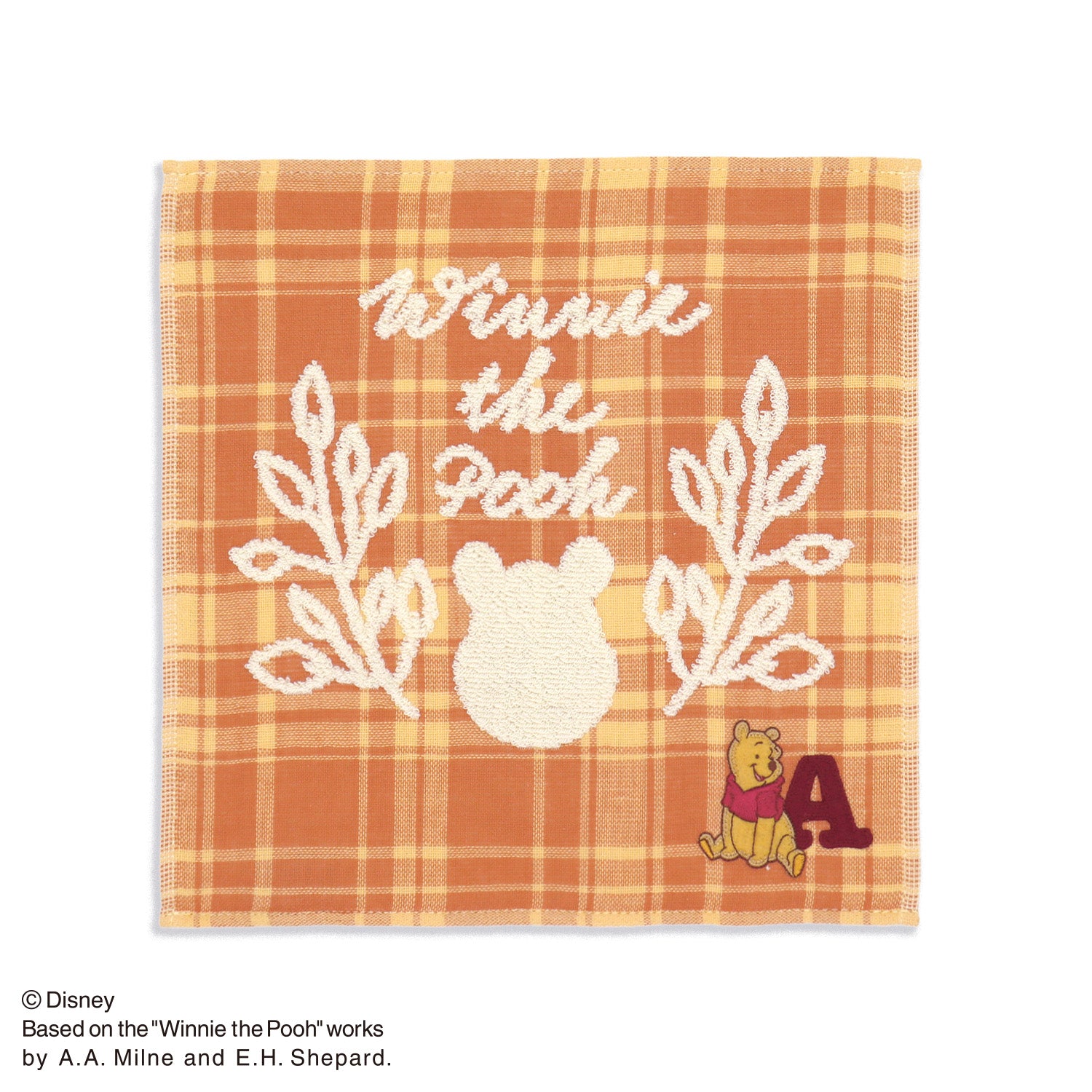 Disney＞イニシャルチェック ＜くまのプーさん＞ タオルハンカチ