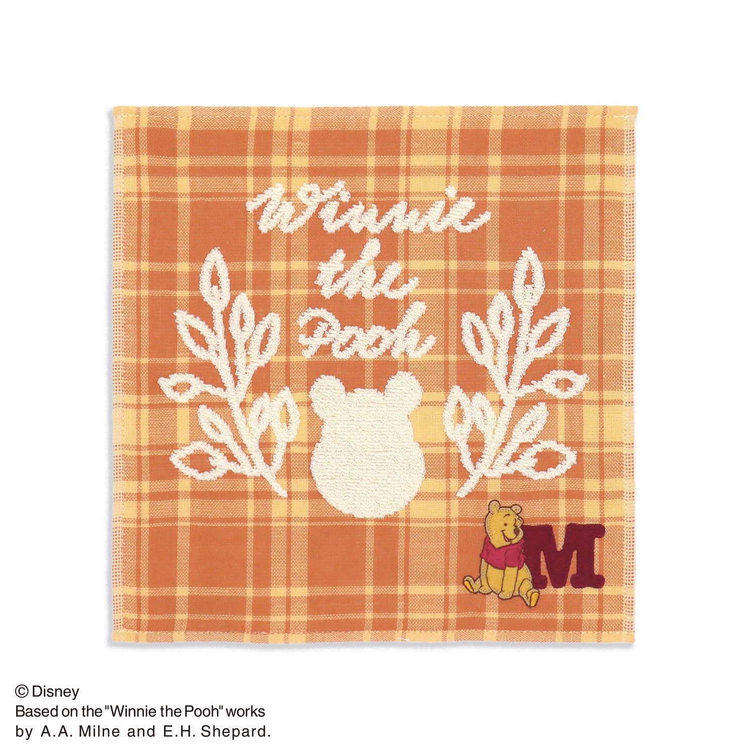 Disney＞イニシャルチェック ＜くまのプーさん＞ タオルハンカチ