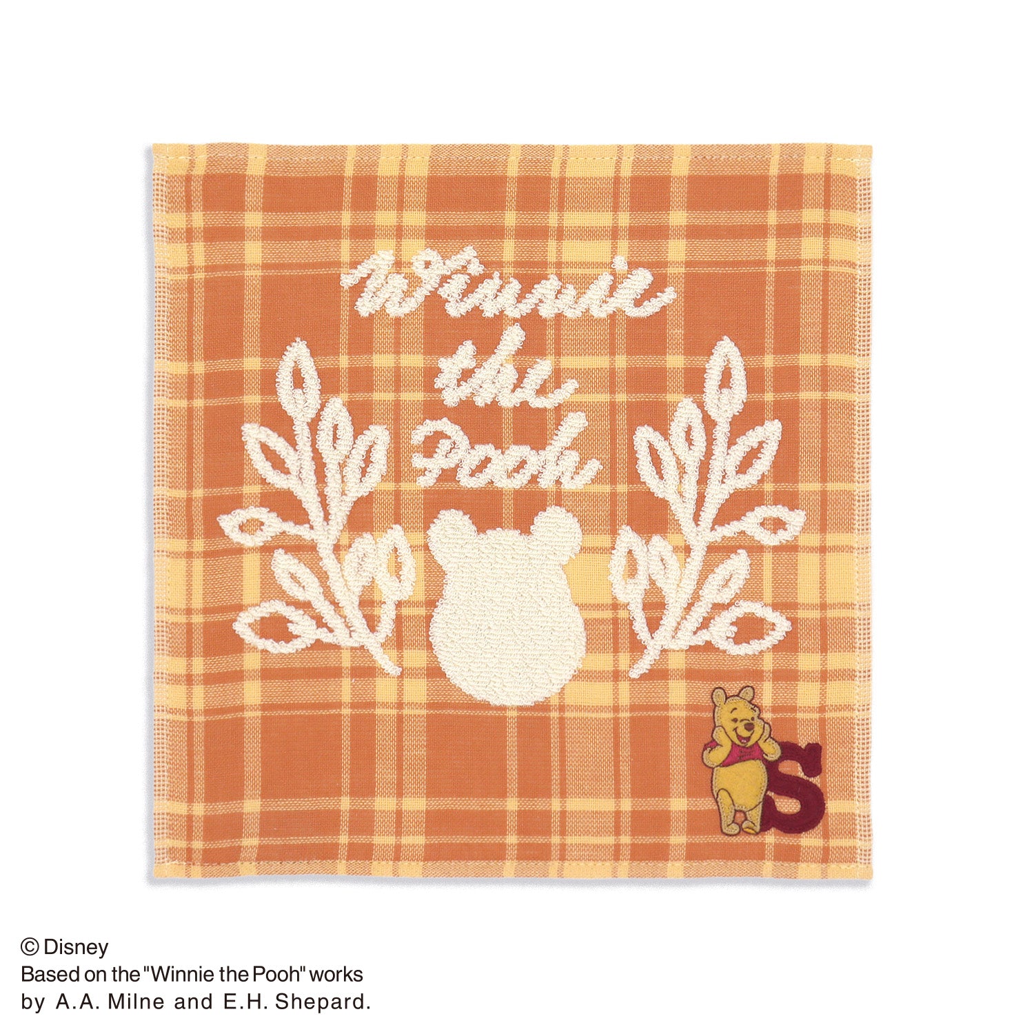 Disney＞イニシャルチェック ＜くまのプーさん＞ タオルハンカチ