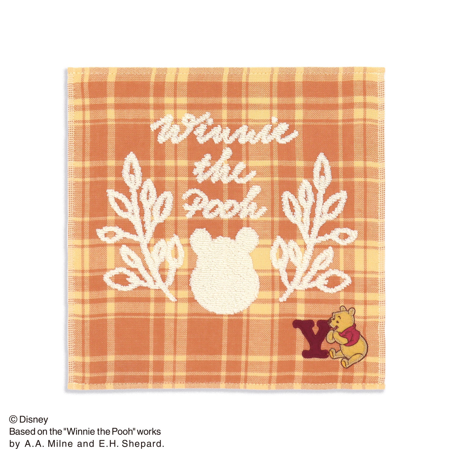 Disney＞イニシャルチェック ＜くまのプーさん＞ タオルハンカチ