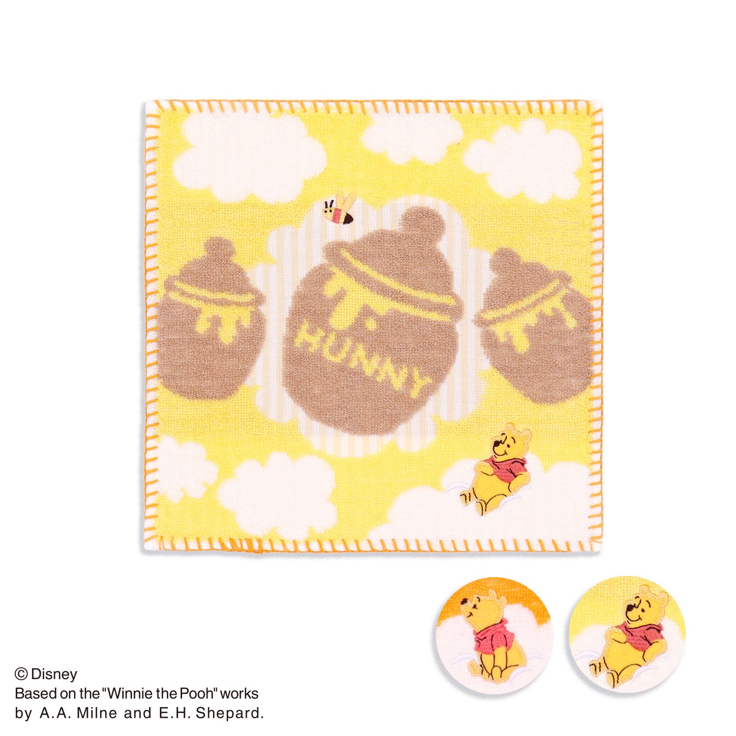 タオル・ハンカチ Disney characters FORMATION ARTS Disney＞ 『くまのプーさん』 はちみつたべたい タオルハンカチ