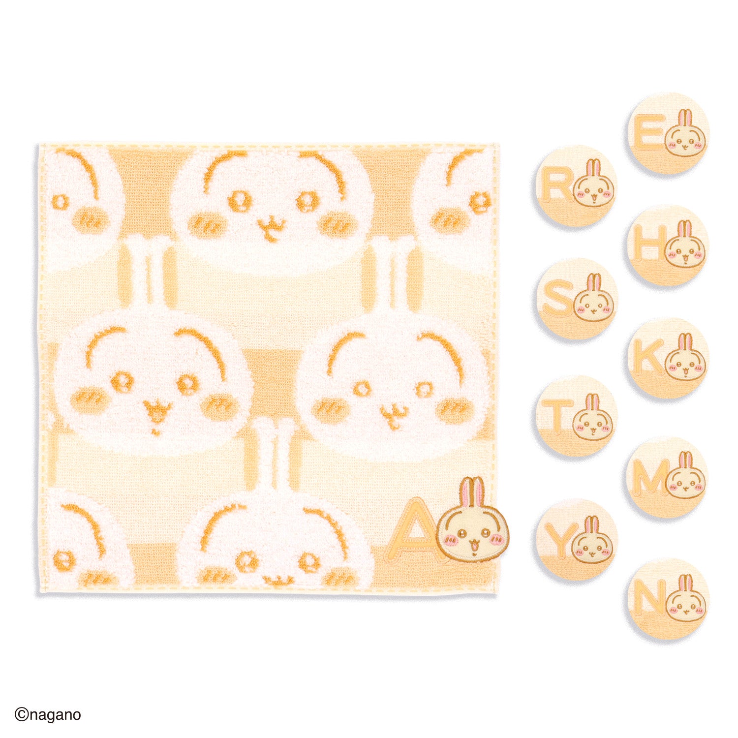 『ちいかわ』 イニシャル (うさぎ) タオルハンカチ