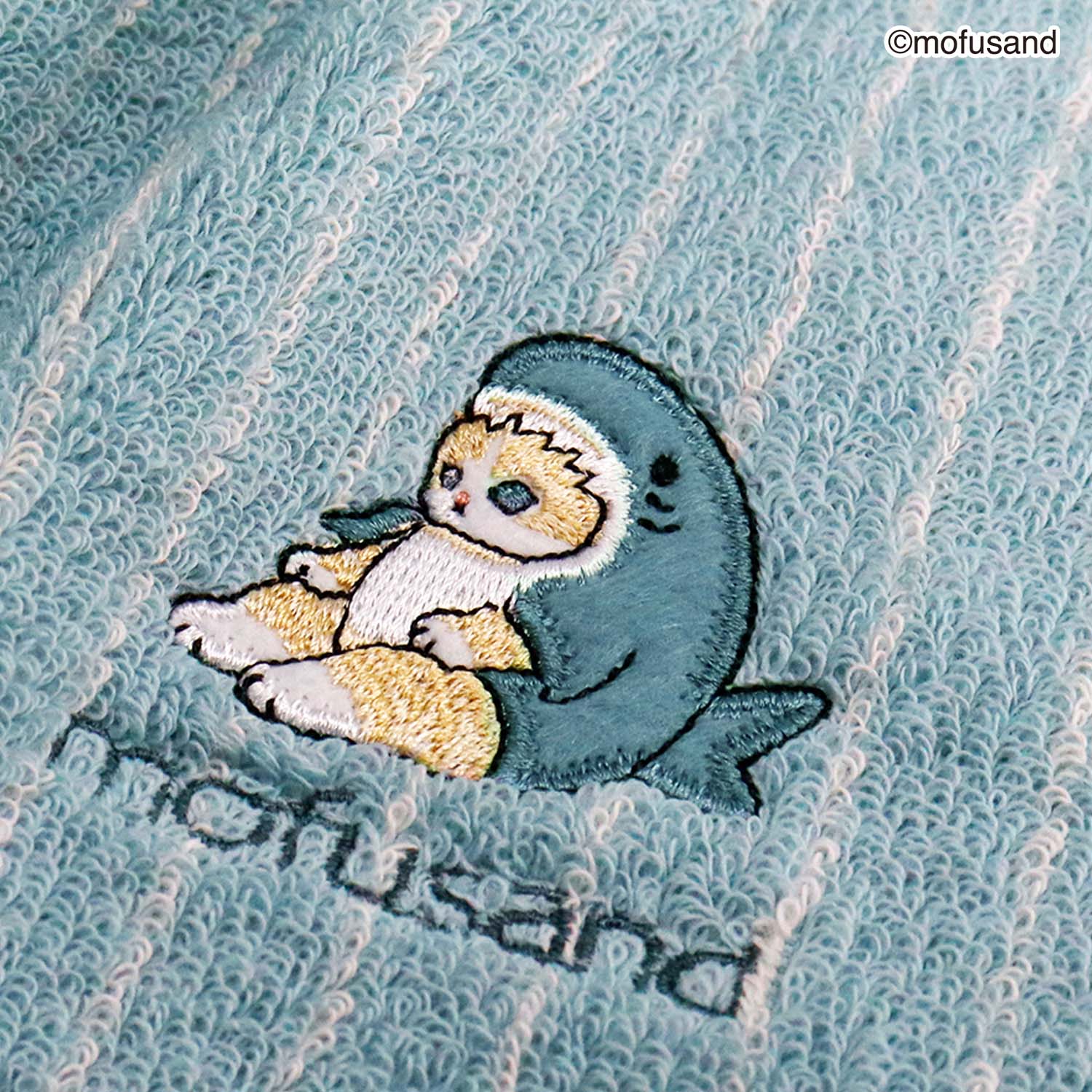 『mofusand』 おすわり ロングポシェチーフ ブルー