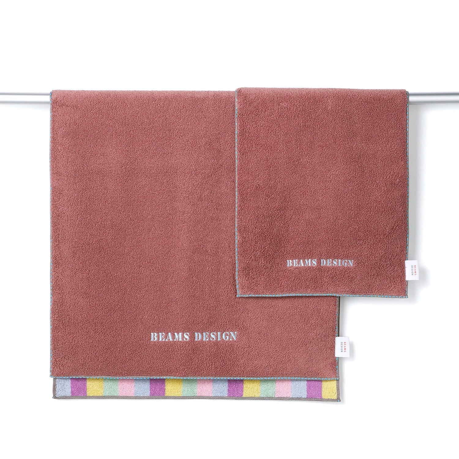 『BEAMS DESIGN』 リバーストライプ バスタオル グリーン