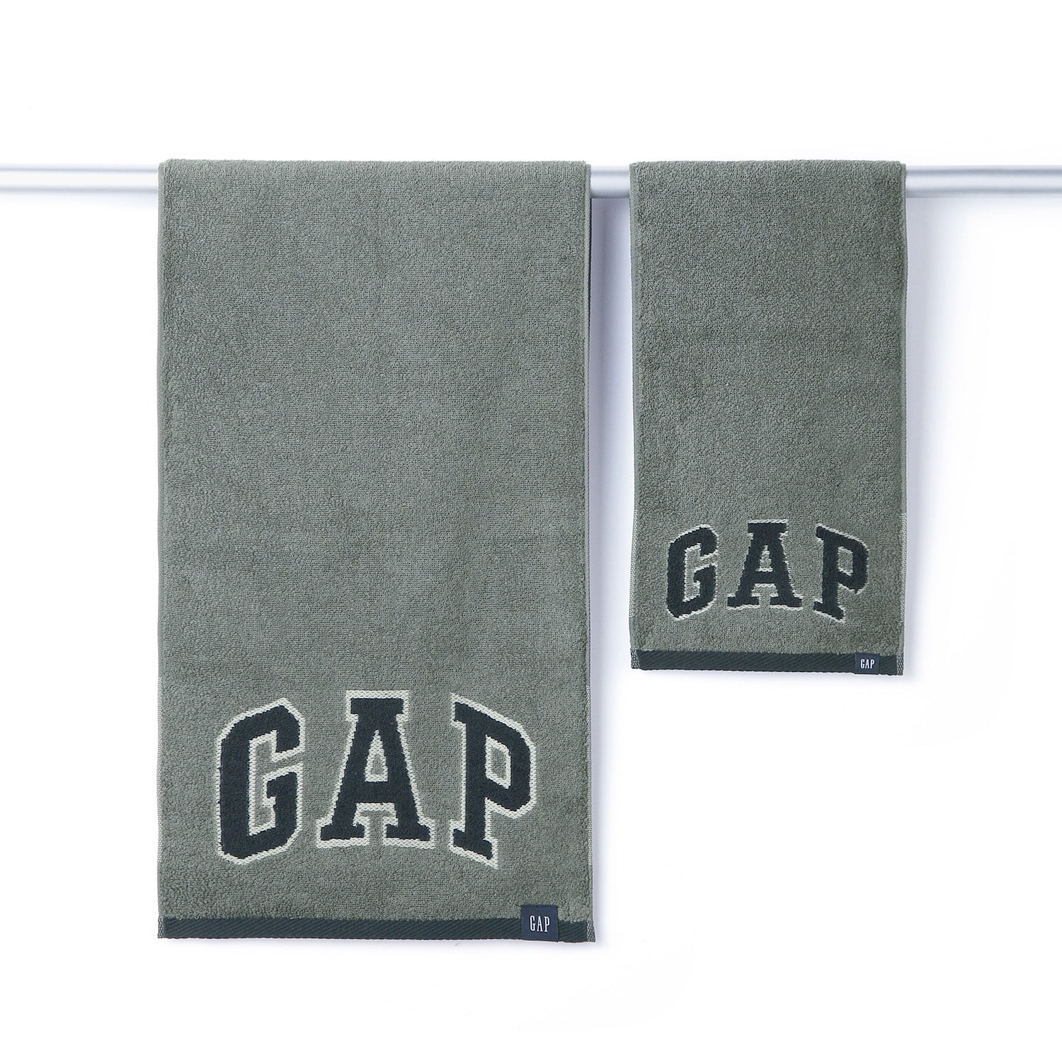 『GAP』スリムロゴ スリムフェイスタオル グレー