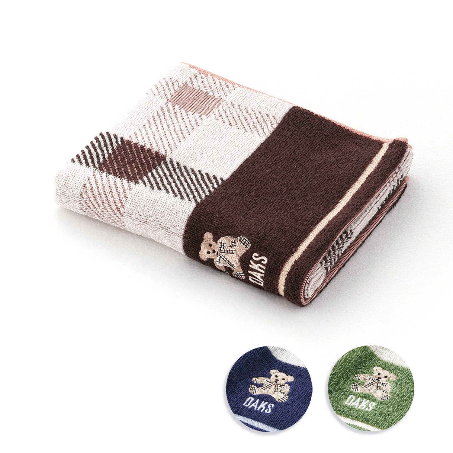 『DAKS』 カラー チェックベア フェイスタオル