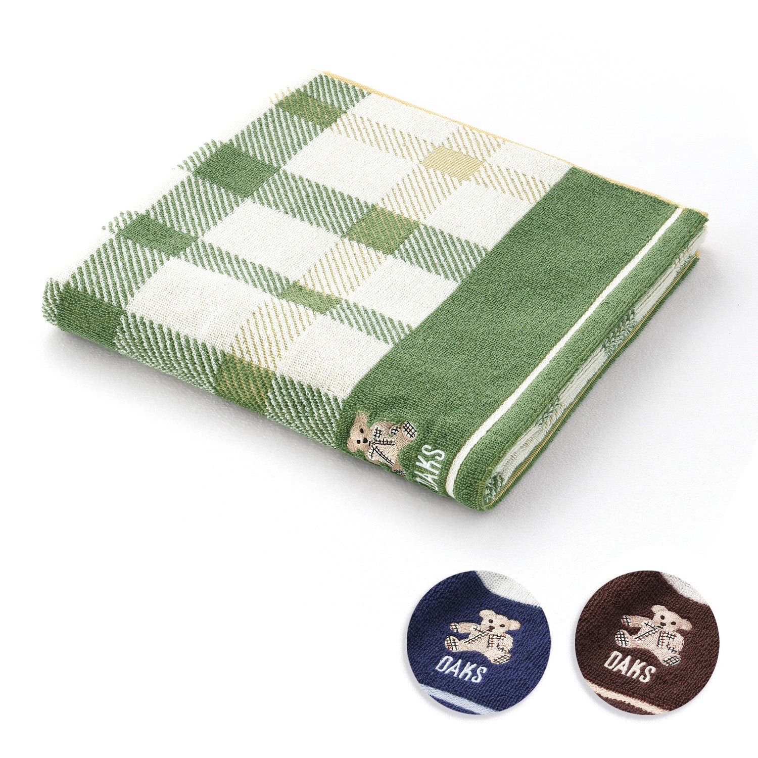 『DAKS』 カラー チェックベア バスタオル