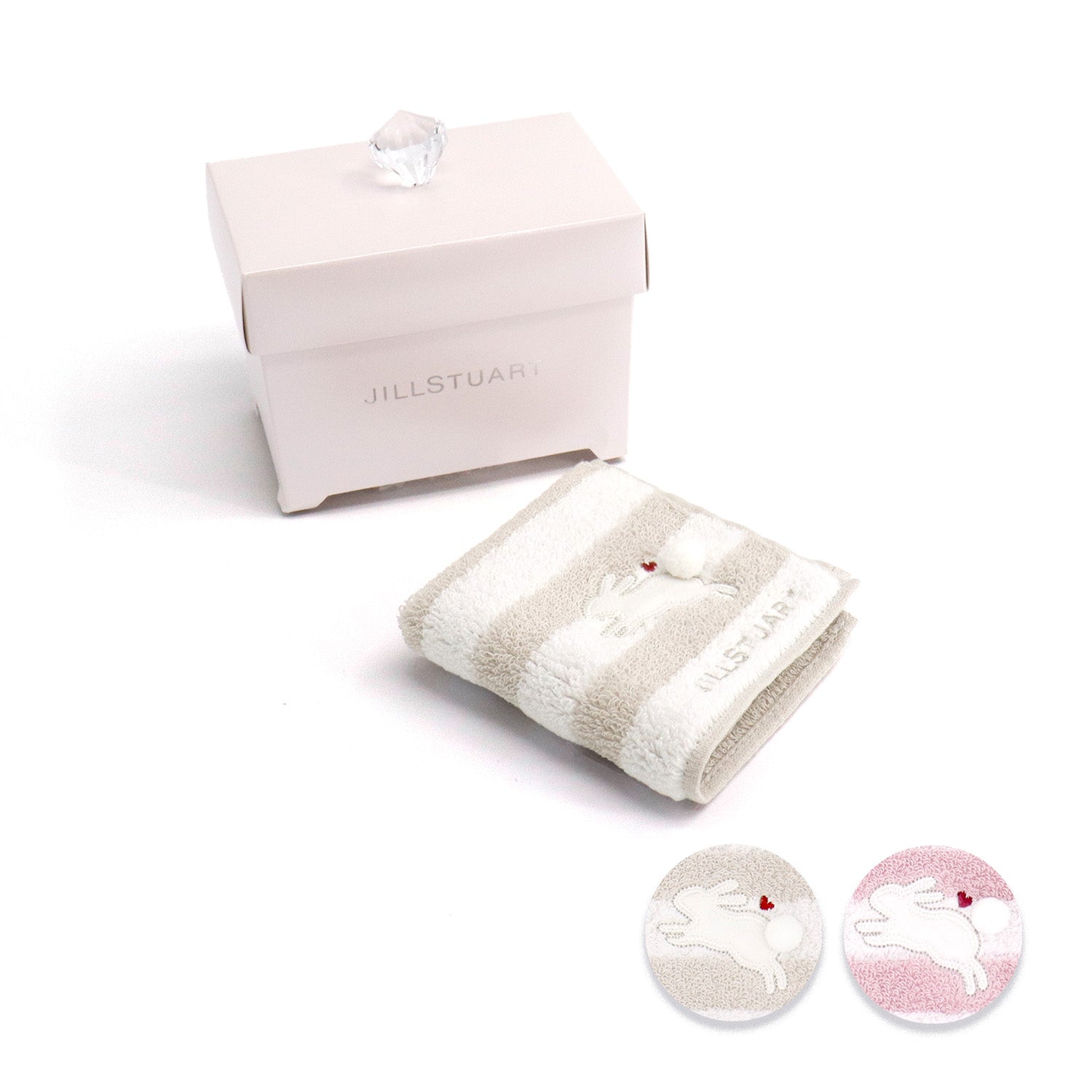 『JILLSTUART』クリスタルBOX入り ホワイトバニー タオルハンカチ
