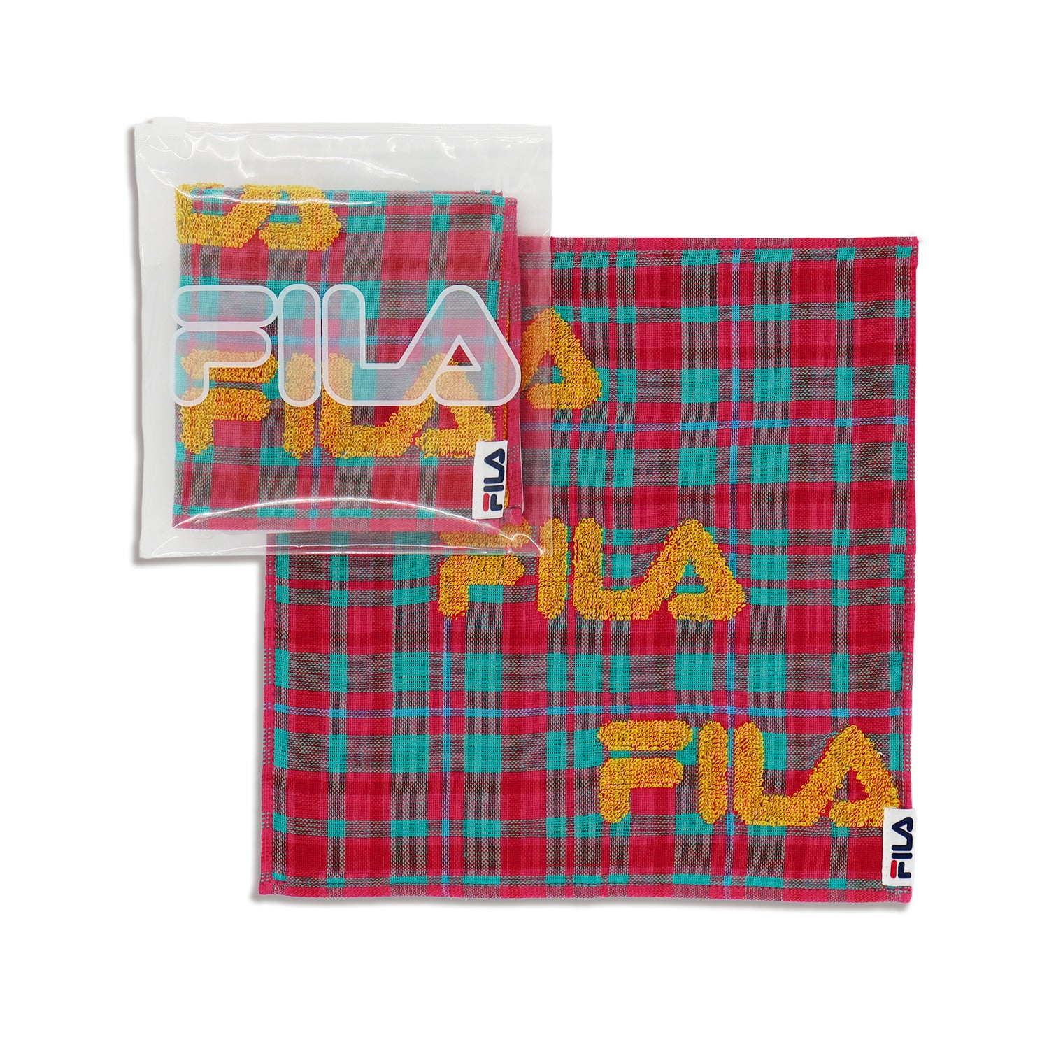 『FILA』 ロゴチェック タオルハンカチ