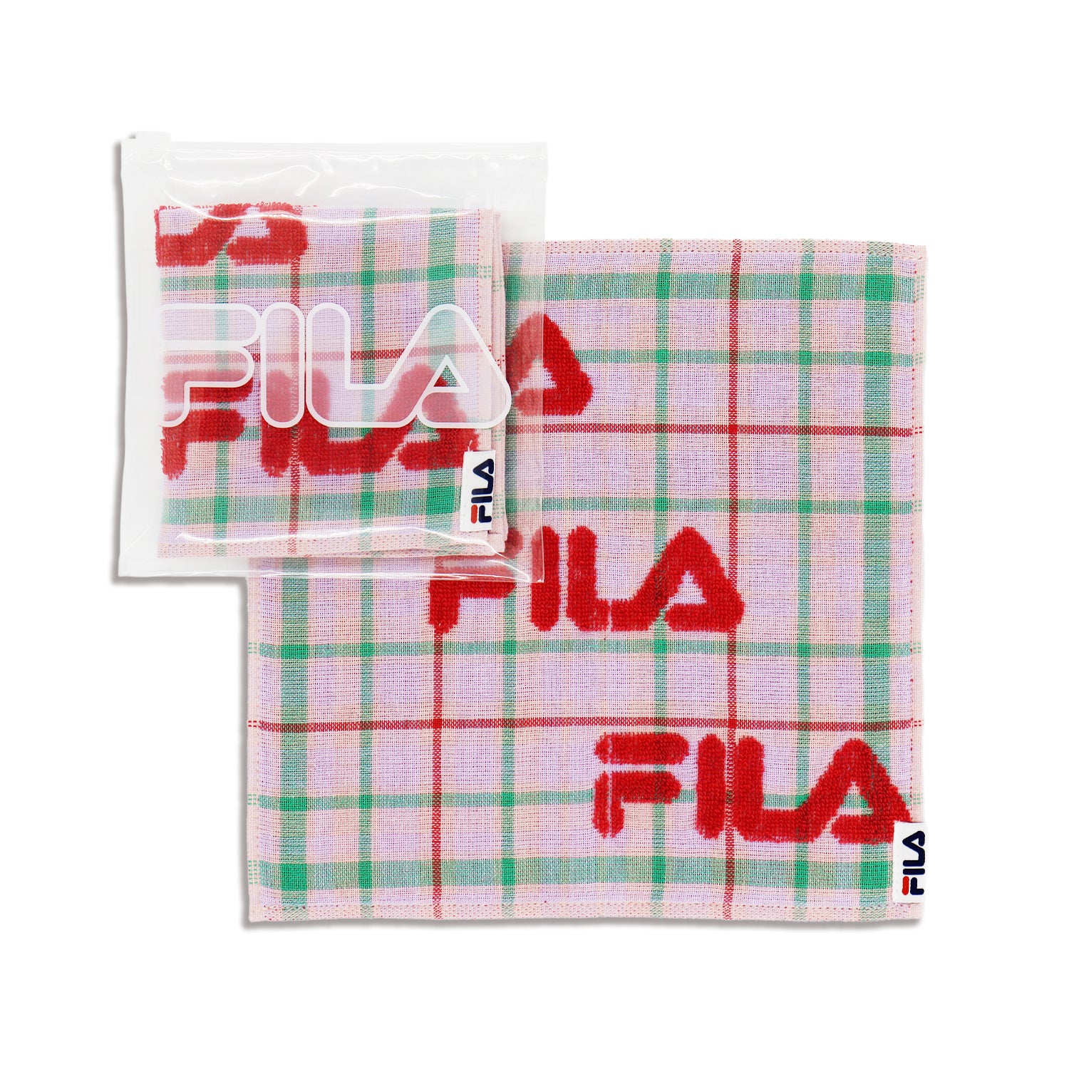 『FILA』 ロゴチェック タオルハンカチ