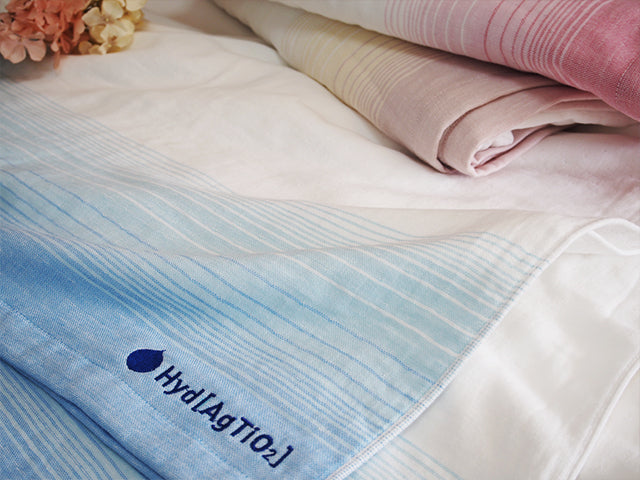 SALE『ハイドロ銀チタン』グラデボーダー+2 タオルケット(敏感肌用