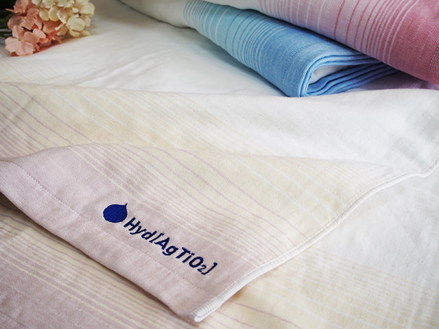 SALE『ハイドロ銀チタン』グラデボーダー+2 タオルケット(敏感肌用